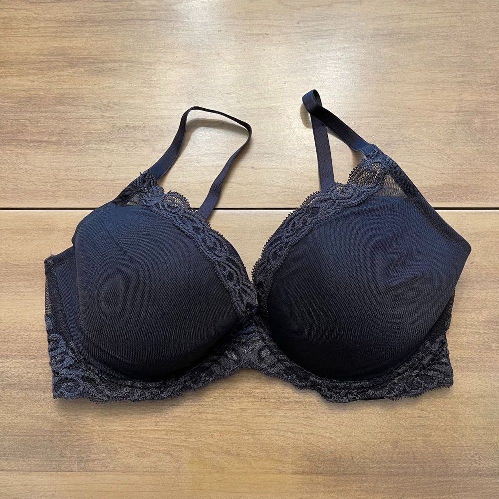 NWOT Natori Feathers Lace Trim Bra Black 36DD - Picture 1 of 6
